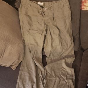 Wide leg linen pants